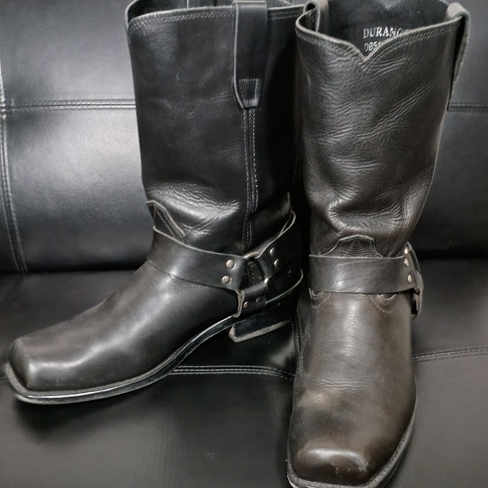 Durango Men's Black Leather Boots with Buckle